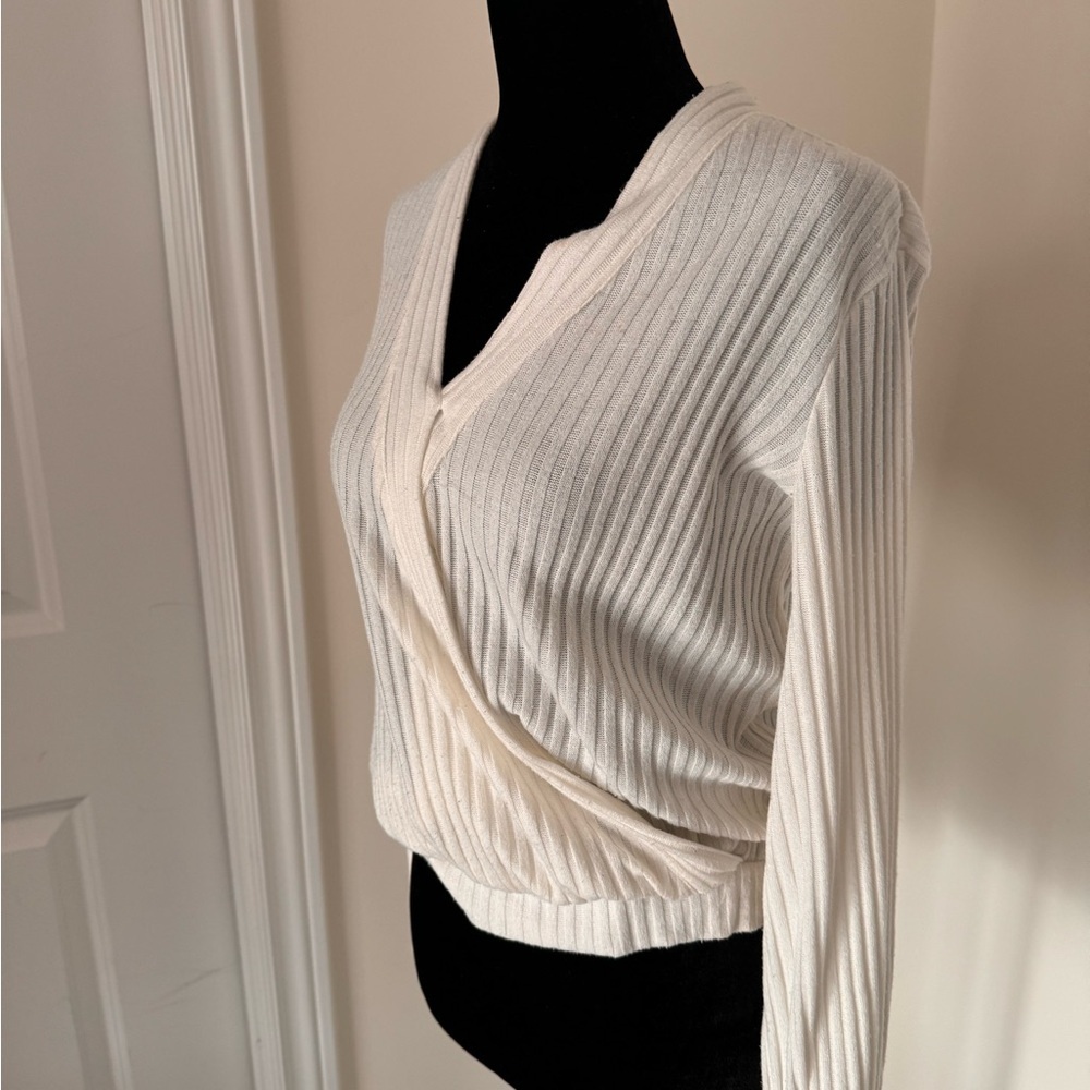 Dynamite White Sweater Wrap Top